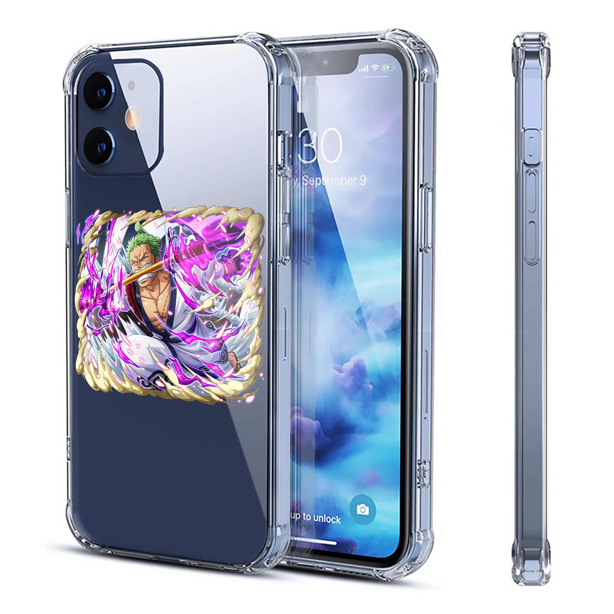 （画像用） ワンピース ロロノア・ゾロ ONE PIECE Roronoa Zoro 【iPhone 12シリーズ対応】透明スマホケース（クリアソフトケース）